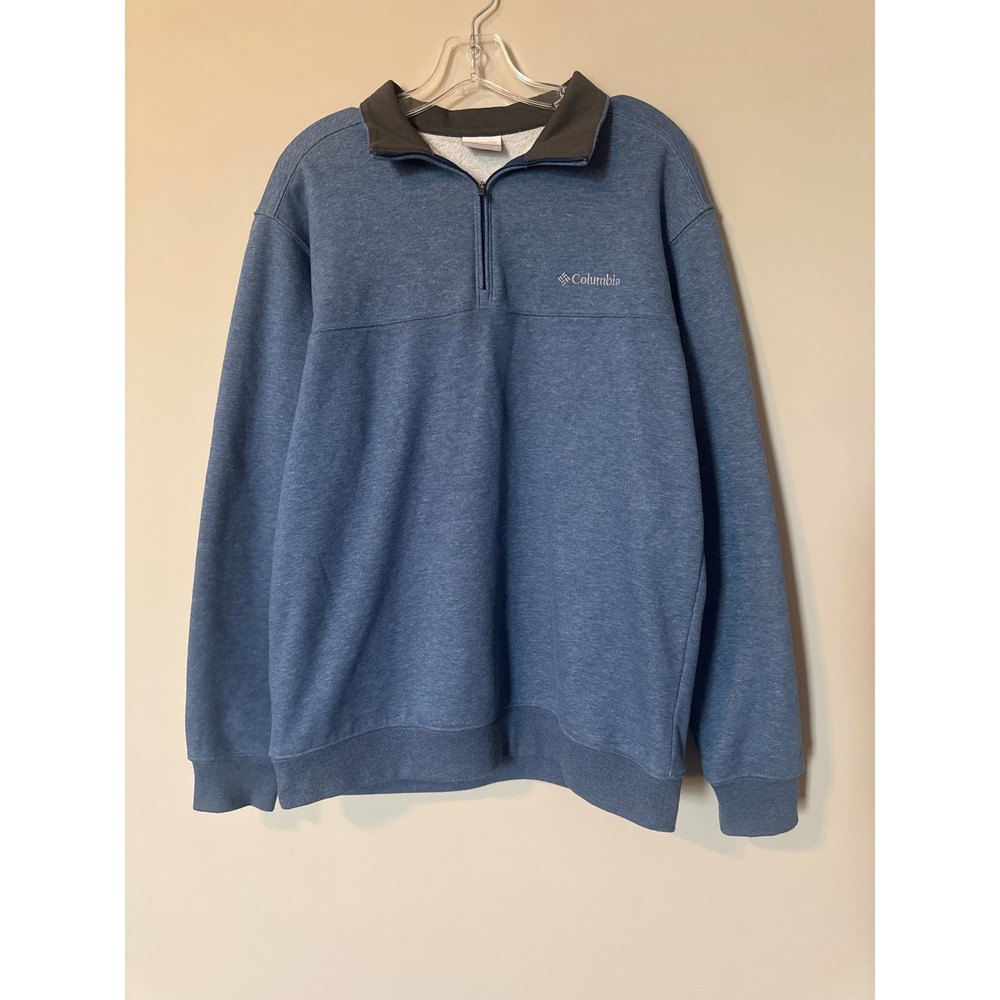 Columbia Mens Hart Mountain II Quarter Zip Pullover Blue Heather AM6771 Size M